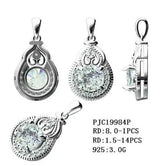 Sterling Silver Semi Mount Pendant Setting Round RD 8x8mm - Syzjewelry